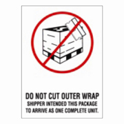4x6"Do Not Cut Outer Wrap (red / black / white) Label rl/500