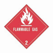 4x4"Flammable Gas - Hazard Class 2 Label rl/500