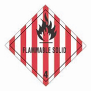 4x4"Flamable Liquid - Hazard Class 4 Label rl/500