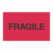 3x5"Fragile (black / F-red) Label rl/500