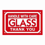 3x5"Handle With Care Glass Thank You Label rl/500