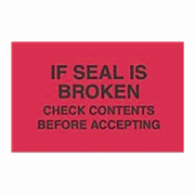 3x5"If Seal Is Broken Check Contents Before Accepting Label rl/500
