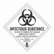 4x4"Infectous Substance - Hazard Class 6 Label rl/500