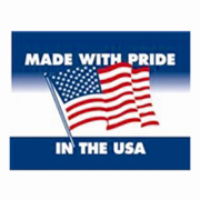 3x4"Made With Pride In The USA Label rl/500