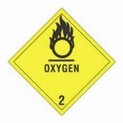 4x4"Oxygen - Hazard Class 2 Label rl/500