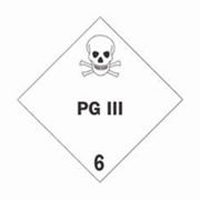 4x4"PG III - Hazard Class 6 Label rl/500