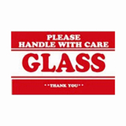 3x5"Please Handle With Care Glass Thank You 3x5 Label rl/500