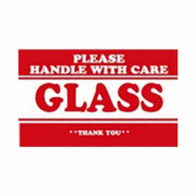2x3"Please Handle With Care Glass Thank You Label rl/500