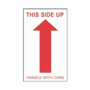 3x5"This Side Up Handle With Care (Up Arrow) Label rl/500
