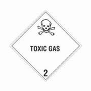 4x4"Toxic Gas - Hazard Class 2 Label rl/500