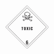 4x4"Toxic - Hazard Class 6 Label rl/500