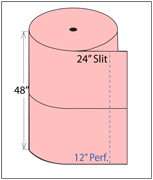Pink Anti-Static Bubble 1/2"x48"x250' 24"-Slit 12"-Perf