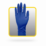Powder Free Blue 12" Disposable Latex Gloves 13-mil (M) Box-50