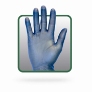 Powder-Free Blue Vinyl Metal Detectable Disposable Gloves 6-mil (S) box/100