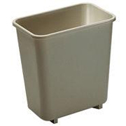 Deskside Plastic Wastebaskets 8-1/8 qt. (Beige) 1/ea