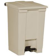 Fire-Safe Plastic Step-On Receptacle 12-gal. Beige 1/ea