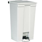 Fire-Safe Mobil Plastic Step-On Receptacle 23-Gal. White 1/ea