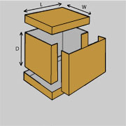 Corrugated Box (D-style) 51-3/8x40-3/8x40-1/2" 500-lb. D/W Kraft 1/ea (T)