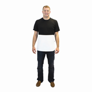 3/8" Thick 14x18" White PVC Boning Apron with Adjustable Strap 1/ea